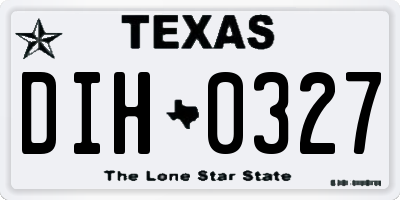 TX license plate DIH0327