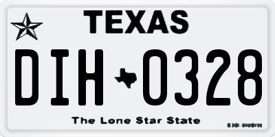 TX license plate DIH0328