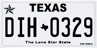 TX license plate DIH0329
