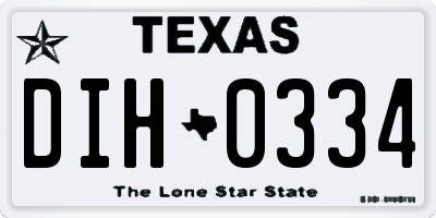 TX license plate DIH0334