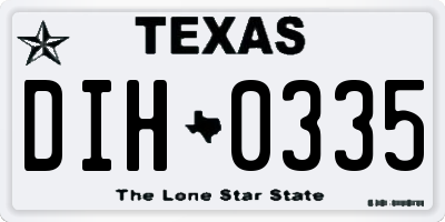 TX license plate DIH0335