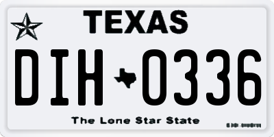 TX license plate DIH0336