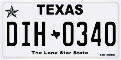TX license plate DIH0340