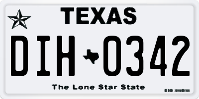 TX license plate DIH0342