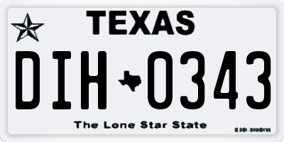 TX license plate DIH0343
