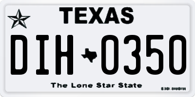 TX license plate DIH0350