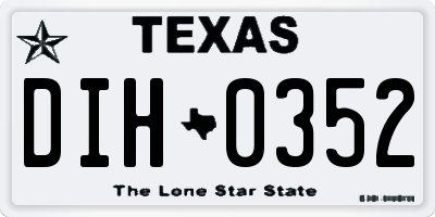 TX license plate DIH0352