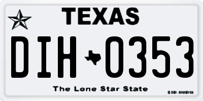 TX license plate DIH0353