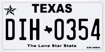 TX license plate DIH0354