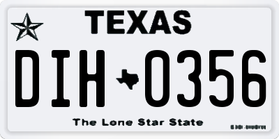 TX license plate DIH0356