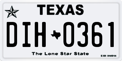 TX license plate DIH0361