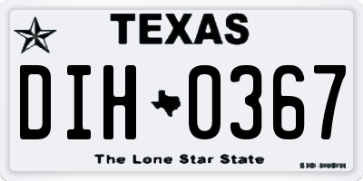 TX license plate DIH0367
