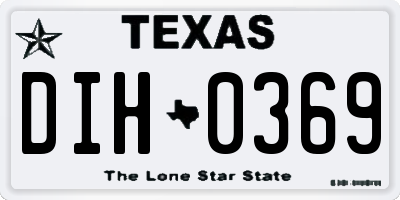 TX license plate DIH0369