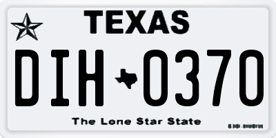 TX license plate DIH0370