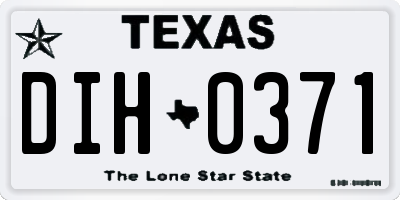 TX license plate DIH0371