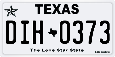 TX license plate DIH0373