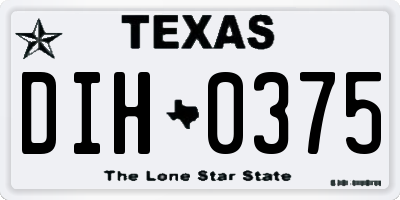 TX license plate DIH0375