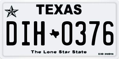 TX license plate DIH0376