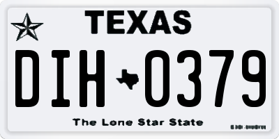 TX license plate DIH0379