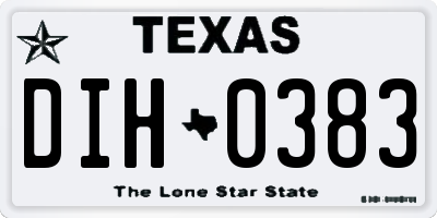 TX license plate DIH0383