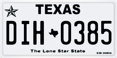 TX license plate DIH0385