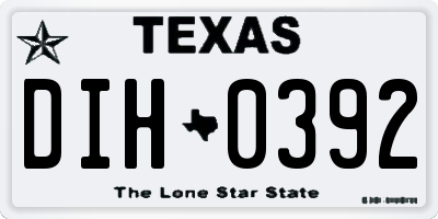 TX license plate DIH0392