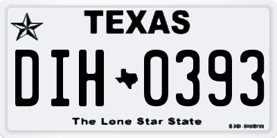 TX license plate DIH0393