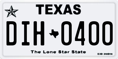 TX license plate DIH0400