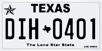 TX license plate DIH0401