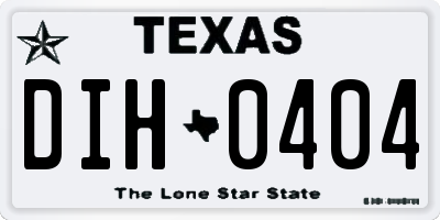 TX license plate DIH0404