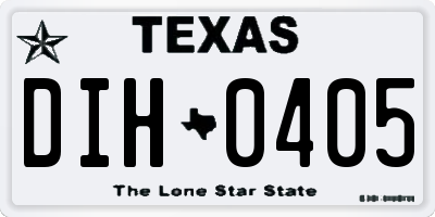 TX license plate DIH0405