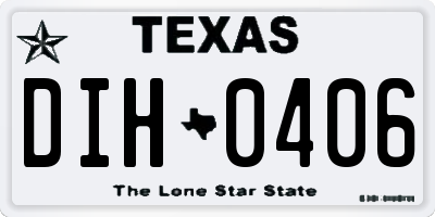 TX license plate DIH0406
