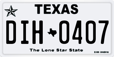 TX license plate DIH0407