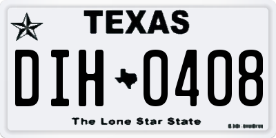 TX license plate DIH0408