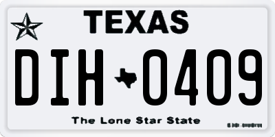 TX license plate DIH0409