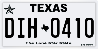 TX license plate DIH0410