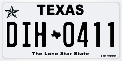 TX license plate DIH0411