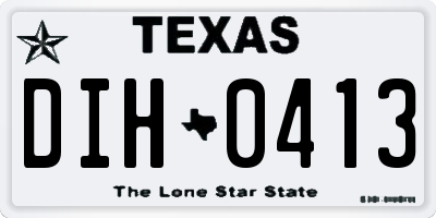TX license plate DIH0413