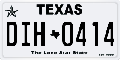 TX license plate DIH0414