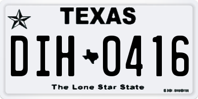 TX license plate DIH0416
