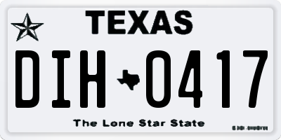 TX license plate DIH0417