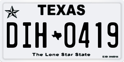 TX license plate DIH0419