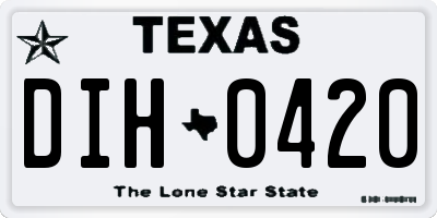 TX license plate DIH0420