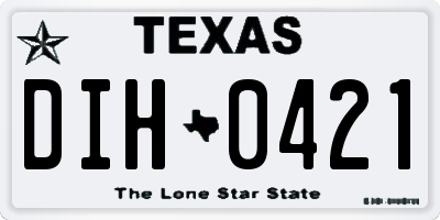TX license plate DIH0421