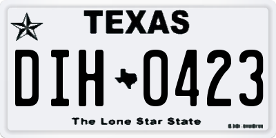 TX license plate DIH0423