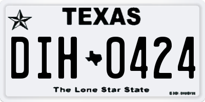 TX license plate DIH0424