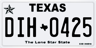 TX license plate DIH0425