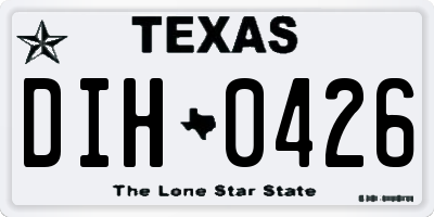 TX license plate DIH0426