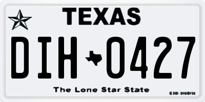 TX license plate DIH0427