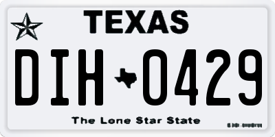 TX license plate DIH0429